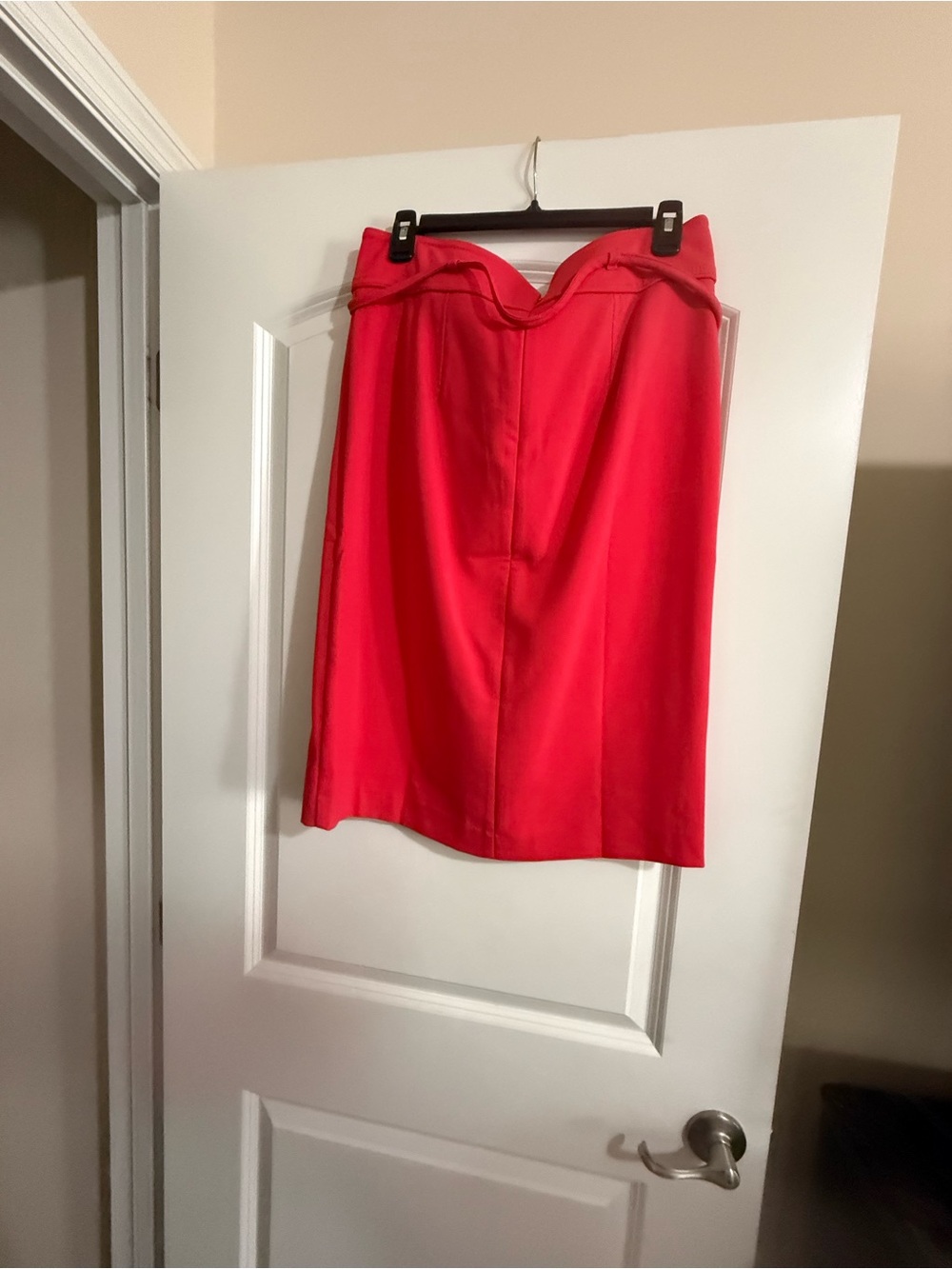 Ann Taylor Vibrant Red Pencil Skirt with Foldover Waist